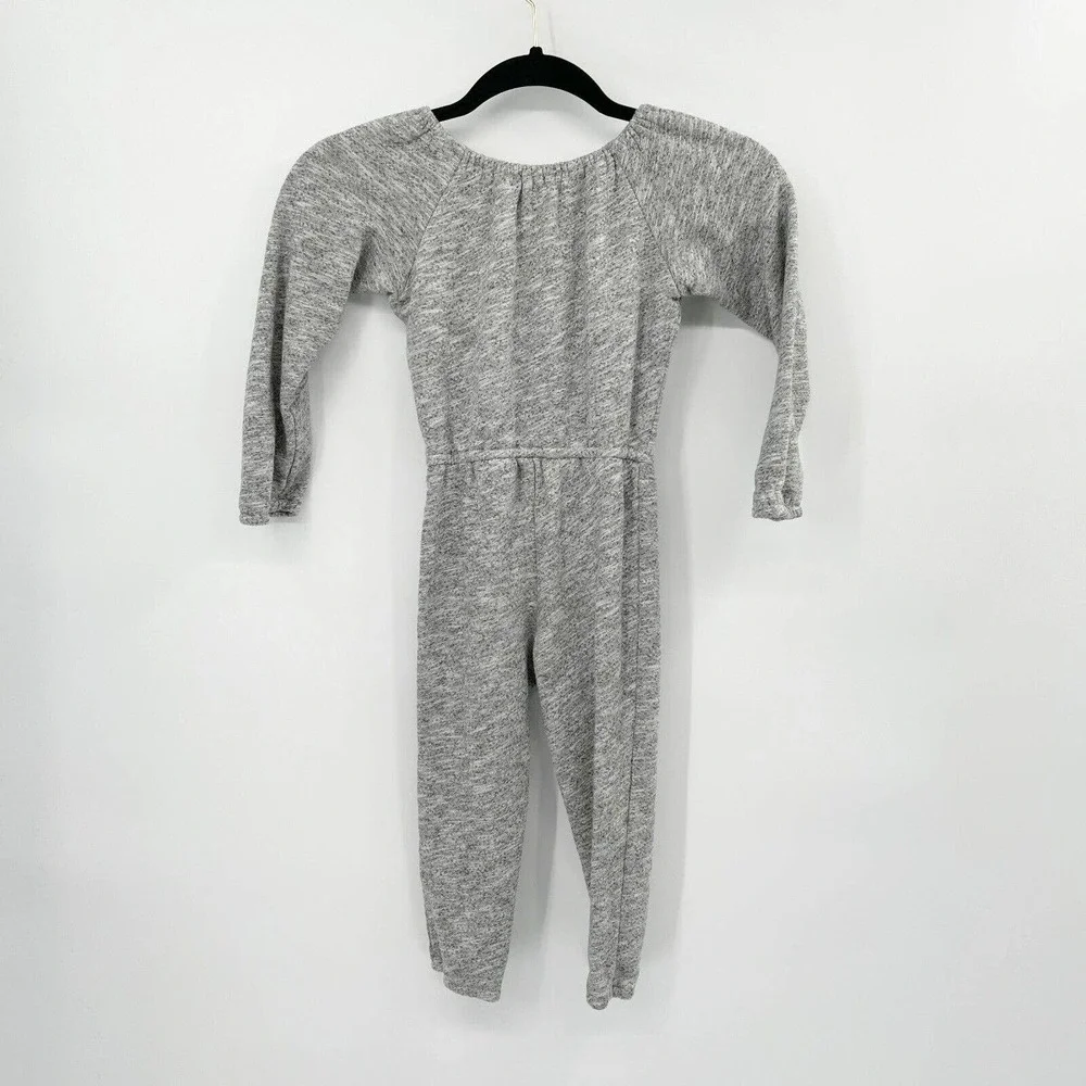 Boy + Girl Jumpsuit Gray Size 4T Long Sleeve Elastic Waist Pull On 100% Cotton‎